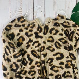 hm + zippered sweater + cheetah/leopard
